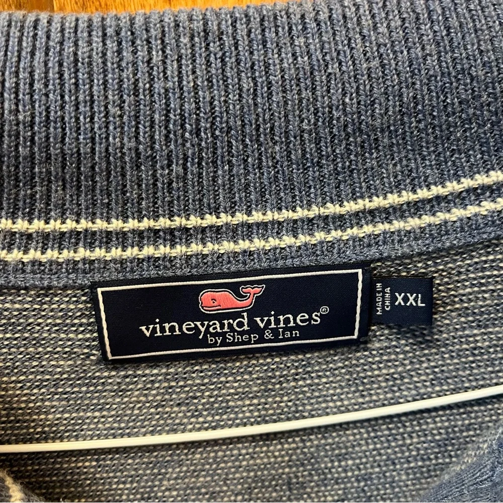 Vineyard Vines Stripped Pullover Quarter Zip Sweater